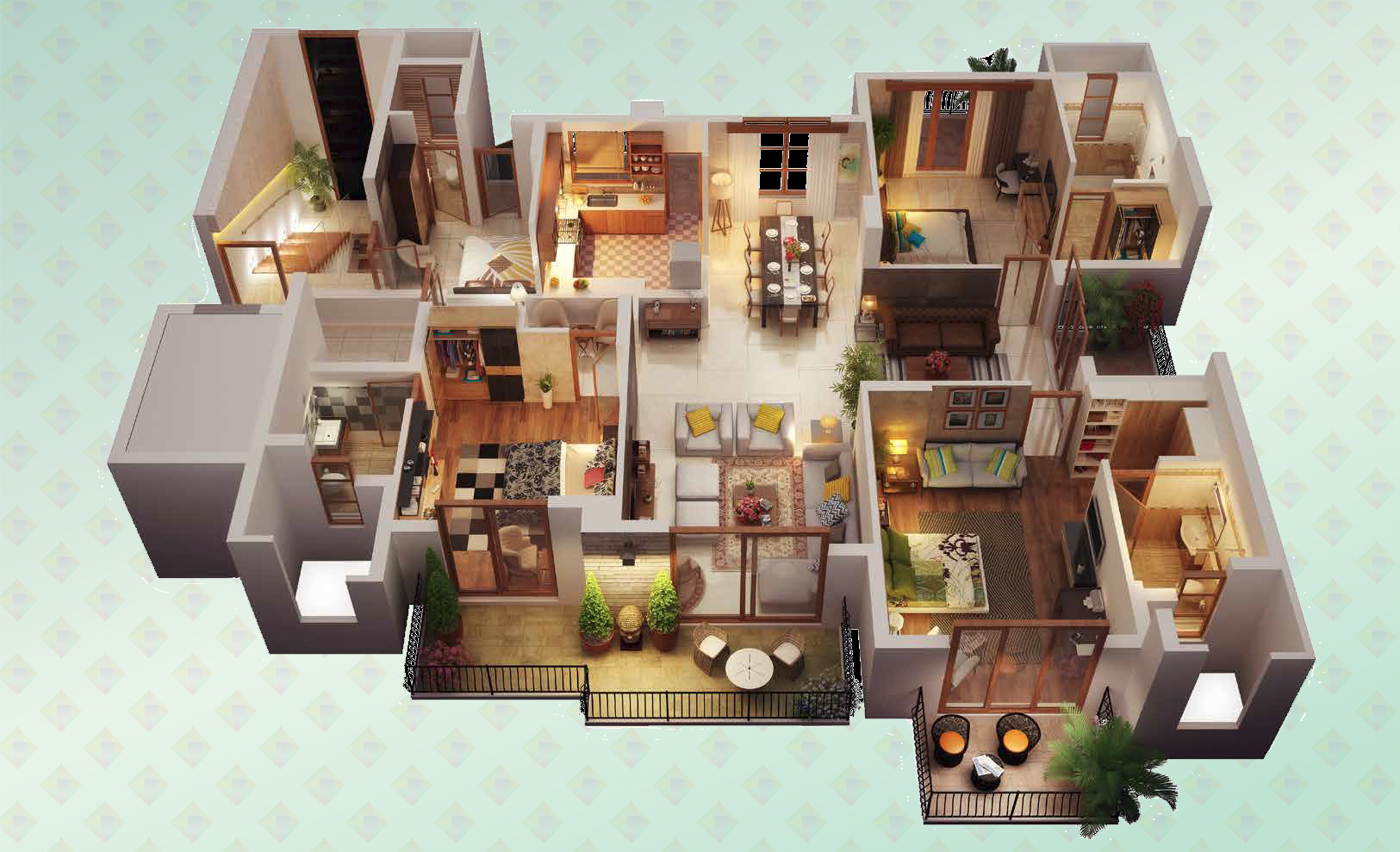 3 BHK + Utility (2150 sq.ft.)