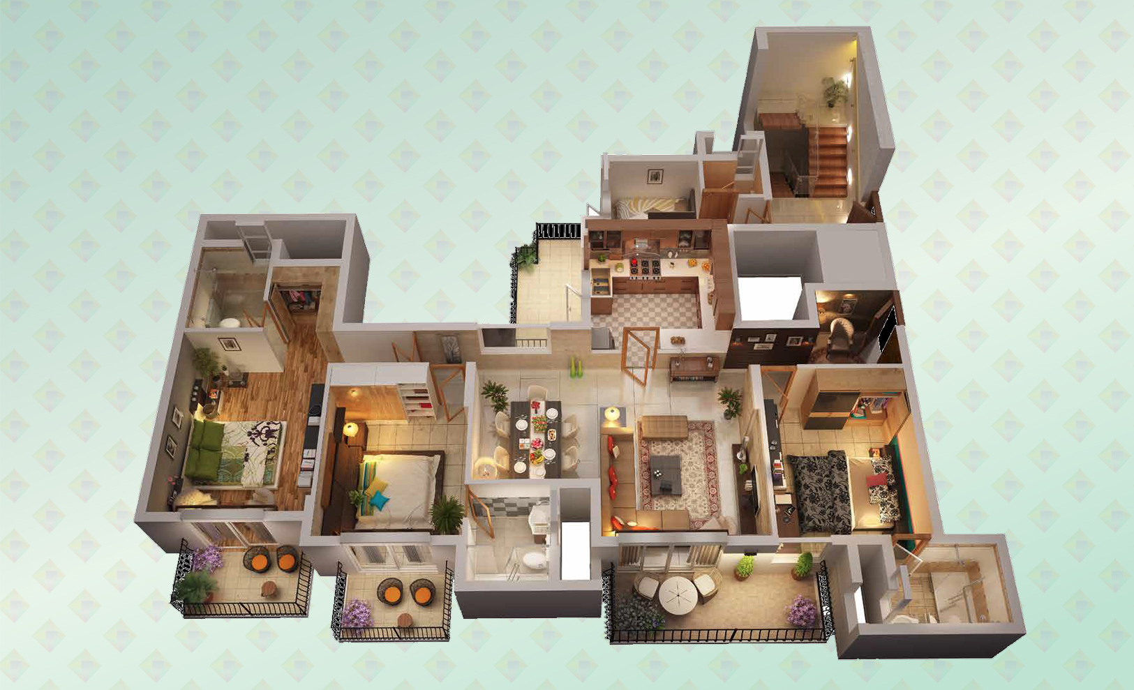 3 BHK+ Family Lounge + SQ (2290 sq.ft.)