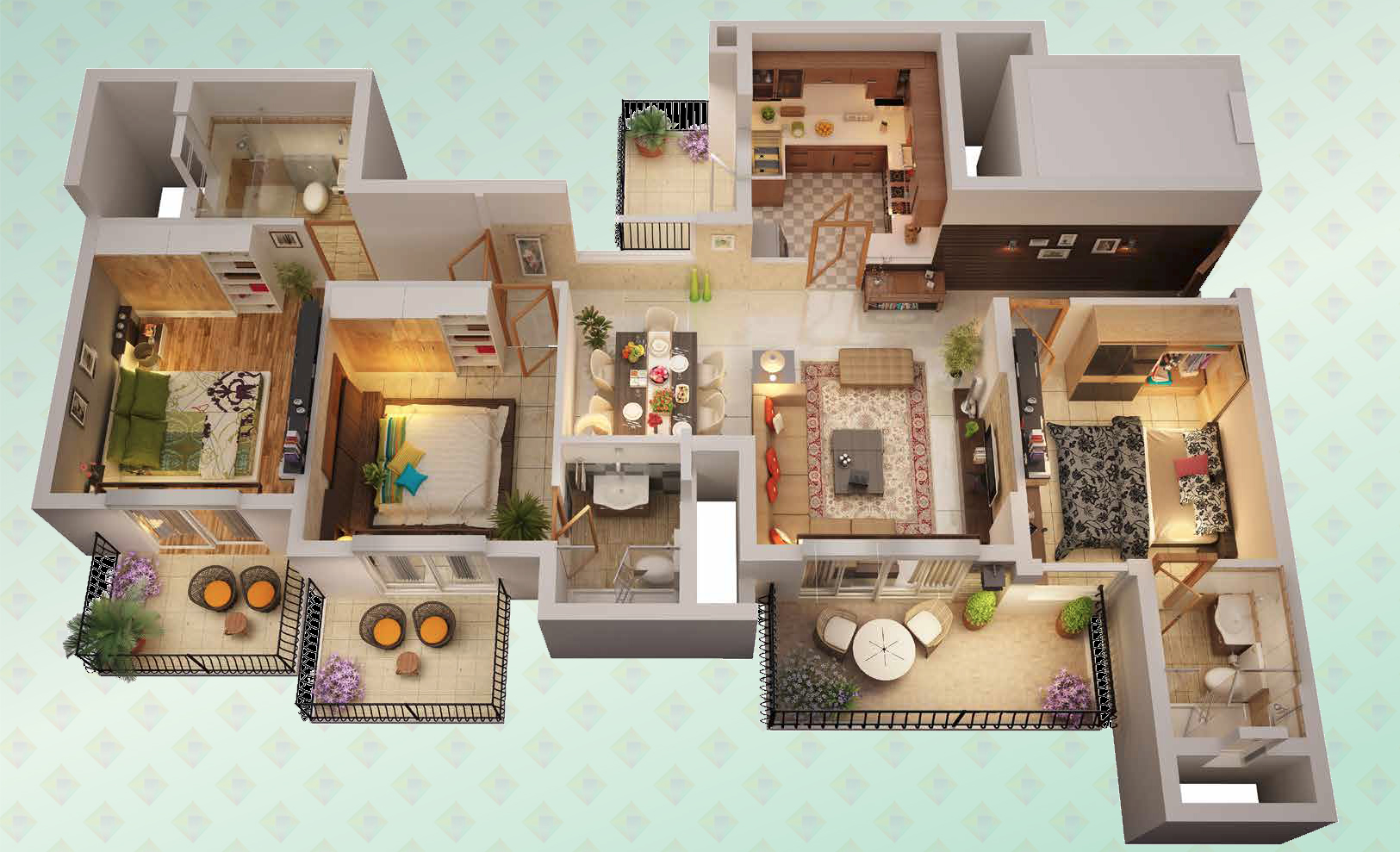 4 BHK+ Family Lounge + SQ (3150 sq.ft.)