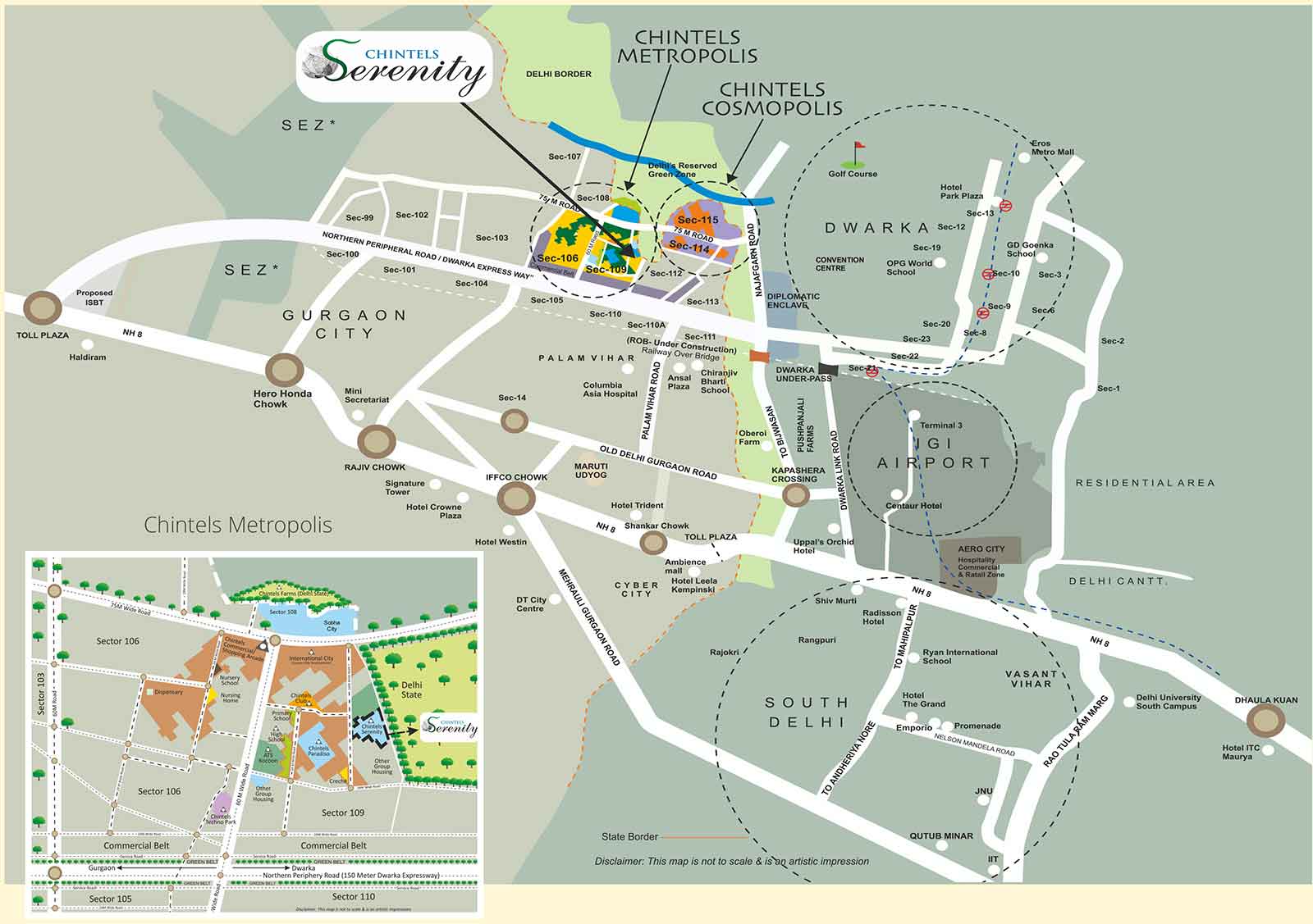 M3M Woodshire Location Map