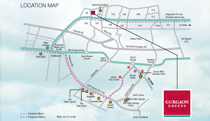 Gurgaon-green-location-map