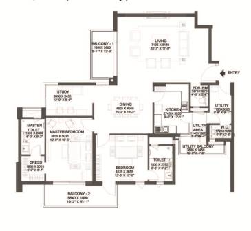 2 BHK - 2441 SQ. FT.