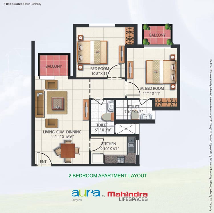 2 BHK - 990 SQ. FT.