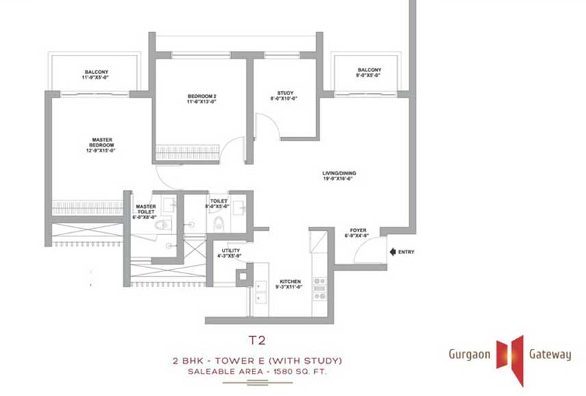 2 BHK - 1580 SQ. FT.