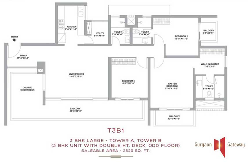 3BHK - 2520 SQ. FT.