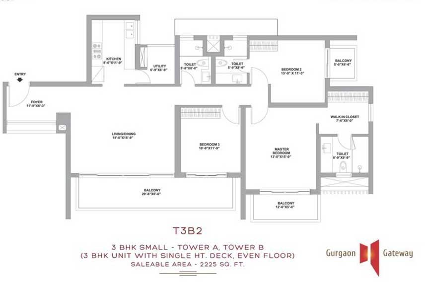 3BHK - 2225 SQ. FT.