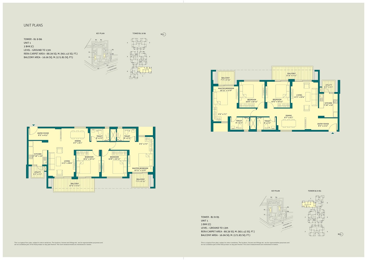 3BHKC-T1-951-Sq-ft.