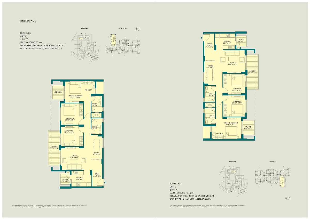 3BHKC-T2-951-Sq-ft.